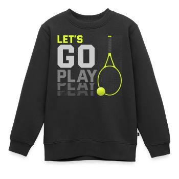 Joueur de tennis, Raquette de tennis, Balle de tennis, Tennis - Sweat Premium enfant bio - noir - Devant - AI Model Kid Female (0cm)
