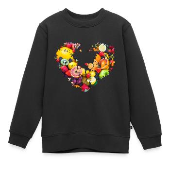 cœur de fruit, cœur de fruit, fruits, coloré - Sweat Premium enfant bio - noir - Devant - AI Model Kid Female (0cm)