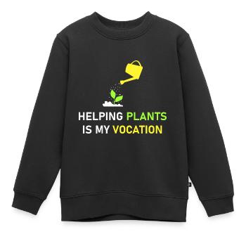 Pflanzen zu helfen ist meine Berufung - Kinder Premium Organic Sweatshirt - Schwarz - Vorne - AI Model Kid Female (0cm)