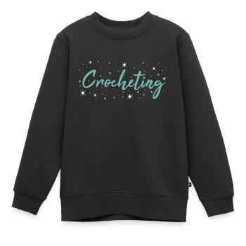 Crochet Crochet - Sweat Premium enfant bio - noir - Devant - AI Model Kid Female (0cm)