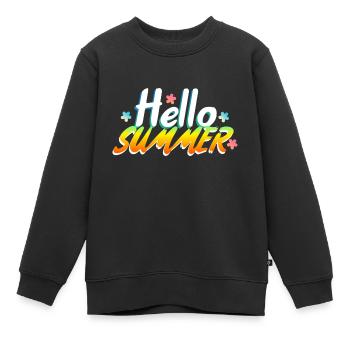 Hallo Sommer - Kinder Premium Organic Sweatshirt - Schwarz - Vorne - AI Model Kid Female (0cm)