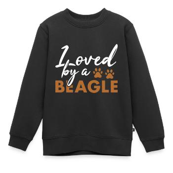 Loved By A Beagle - Kinder Premium Organic Sweatshirt - Schwarz - Vorne - AI Model Kid Female (0cm)