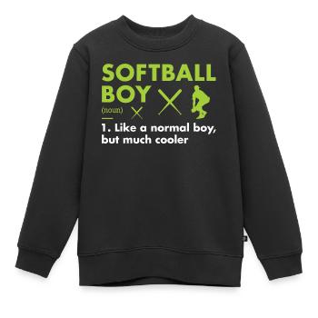 Sport Boy Definition Softball - Kinder Premium Organic Sweatshirt - Schwarz - Vorne - AI Model Kid Female (0cm)