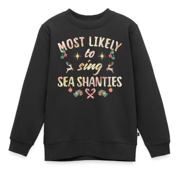 plus susceptible de chanter des chants de marins - Sweat Premium enfant bio - noir - Devant - AI Model Kid Female (0cm)