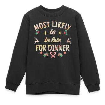 le plus susceptible d’être en retard pour le dîner - Sweat Premium enfant bio - noir - Devant - AI Model Kid Female (0cm)