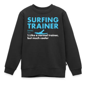 Sport Trainer Surfing - Kids Premium Organic Sweatshirt - black - Front - AI Model Kid Female (0cm)