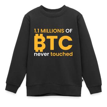 1,1 Millionen BTC nicht berührt - Kinder Premium Organic Sweatshirt - Schwarz - Vorne - AI Model Kid Female (0cm)