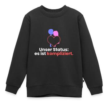Unser Status: es ist kompliziert - Kinder Premium Organic Sweatshirt - Schwarz - Vorne - AI Model Kid Female (0cm)