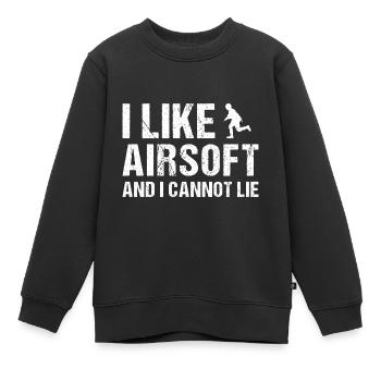 I Like Airsoft And I Cannot Lie Airsoft - Kinder Premium Organic Sweatshirt - Schwarz - Vorne - AI Model Kid Female (0cm)