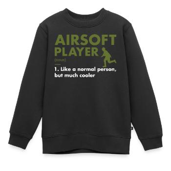 Sport Player Definition Airsoft - Kinder Premium Organic Sweatshirt - Schwarz - Vorne - AI Model Kid Female (0cm)