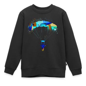 Parachute,Parachute,Graffiti,Parapente - Sweat Premium enfant bio - noir - Devant - AI Model Kid Female (0cm)