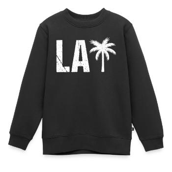 LA Palmen Kalifornien Los Angeles - Kinder Premium Organic Sweatshirt - Schwarz - Vorne - AI Model Kid Female (0cm)