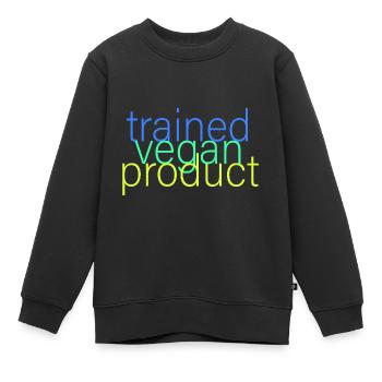 produit végétalien formé - Sweat Premium enfant bio - noir - Devant - AI Model Kid Female (0cm)