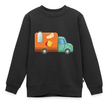 Service de livraison Chariot de lait - Sweat Premium enfant bio - noir - Devant - AI Model Kid Female (0cm)
