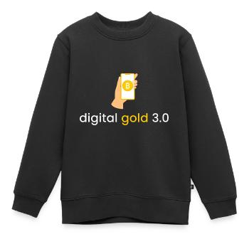 digitales Gold 3.0 - Kinder Premium Organic Sweatshirt - Schwarz - Vorne - AI Model Kid Female (0cm)