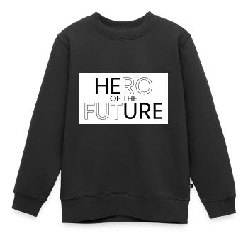 Héros du futur - Sweat Premium enfant bio - noir - Devant - AI Model Kid Female (0cm)