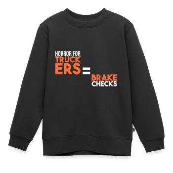Horreur pour les camionneurs : la commande des freins - Sweat Premium enfant bio - noir - Devant - AI Model Kid Female (0cm)