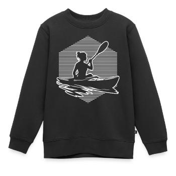 Kayak Homme Kayak Kayak Femme Canoë Kayak - Sweat Premium enfant bio - noir - Devant - AI Model Kid Female (0cm)