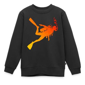 Plongeur Plongée sous-marine Plongée sous-marine Plongée sous-marine - Sweat Premium enfant bio - noir - Devant - AI Model Kid Female (0cm)