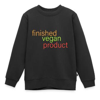 Produit fini végétalien - Sweat Premium enfant bio - noir - Devant - AI Model Kid Female (0cm)