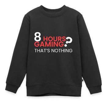 8 Stunden spielen ist nichts - Kinder Premium Organic Sweatshirt - Schwarz - Vorne - AI Model Kid Female (0cm)