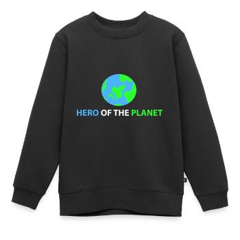 Héros de la planète - Sweat Premium enfant bio - noir - Devant - AI Model Kid Female (0cm)