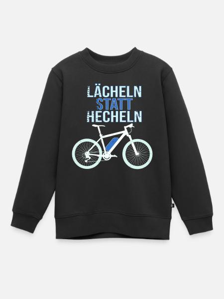 E-Bike - LÄCHELN statt HECHELN - Kinder Premium Organic Sweatshirt - Schwarz