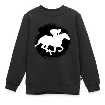Cavalier, Cheval - Sweat Premium enfant bio - noir - Devant - AI Model Kid Female (0cm)