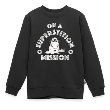 En mission de superstition avec Marmot - Sweat Premium enfant bio - noir - Devant - AI Model Kid Female (0cm)
