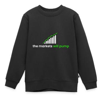 die Märkte werden pumpen - Kinder Premium Organic Sweatshirt - Schwarz - Vorne - AI Model Kid Female (0cm)