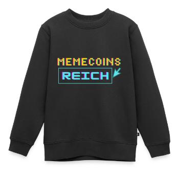 memecoins -> reich - Kinder Premium Organic Sweatshirt - Schwarz - Vorne - AI Model Kid Female (0cm)