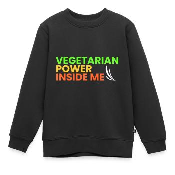vegetarische Kraft in mir - Kinder Premium Organic Sweatshirt - Schwarz - Vorne - AI Model Kid Female (0cm)