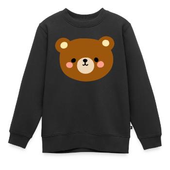 Grizzly ours - Sweat Premium enfant bio - noir - Devant - AI Model Kid Female (0cm)