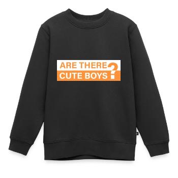 Are there cute guys? - Kids Premium Organic Sweatshirt - black - Front - AI Model Kid Female (0cm)