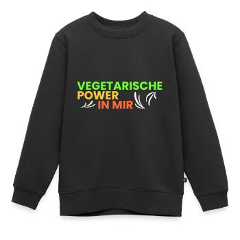 vegetarische Power in mir - Kinder Premium Organic Sweatshirt - Schwarz - Vorne - AI Model Kid Female (0cm)