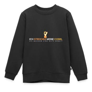 meine Coins=super Arbeit - Kinder Premium Organic Sweatshirt - Schwarz - Vorne - AI Model Kid Female (0cm)