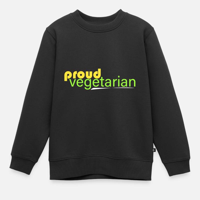 stolzer Vegetarier - Kinder Premium Organic Sweatshirt - Schwarz
