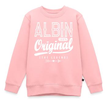 Albin ORIGINAL custom t-shirt name Albin - Kids Premium Organic Sweatshirt - rose - Front - AI Model Kid Female (0cm)