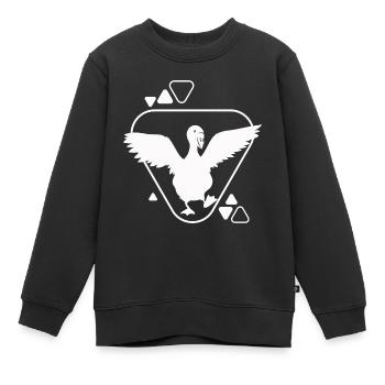 Schwan - Vogel Naturschutz Tierfreund - Kinder Premium Organic Sweatshirt - Schwarz - Vorne - AI Model Kid Female (0cm)