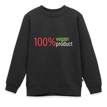 Produit 100% végétalien - Sweat Premium enfant bio - noir - Devant - AI Model Kid Female (0cm)