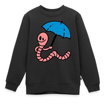 Regenwurm - Kinder Premium Organic Sweatshirt - Schwarz - Vorne - AI Model Kid Female (0cm)