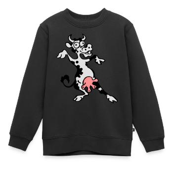 Bekloppte Kuh - Kinder Premium Organic Sweatshirt - Schwarz - Vorne - AI Model Kid Female (0cm)