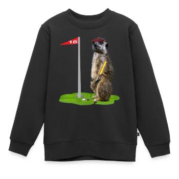 Golf-Erdmännchen - Kinder Premium Organic Sweatshirt - Schwarz - Vorne - AI Model Kid Female (0cm)