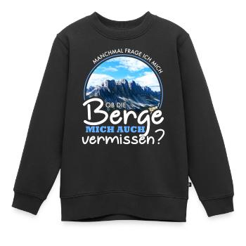 Vermissen mich die Berge? Geschenk - Kinder Premium Organic Sweatshirt - Schwarz - Vorne - AI Model Kid Female (0cm)
