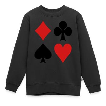 Karten - Poker - Kinder Premium Organic Sweatshirt - Schwarz - Vorne - AI Model Kid Female (0cm)