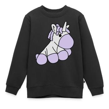 Einhorn1 - Sweat Premium enfant bio - noir - Devant - AI Model Kid Female (0cm)