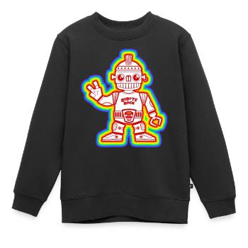 NYAN ROBOT - Sweat Premium enfant bio - noir - Devant - AI Model Kid Female (0cm)