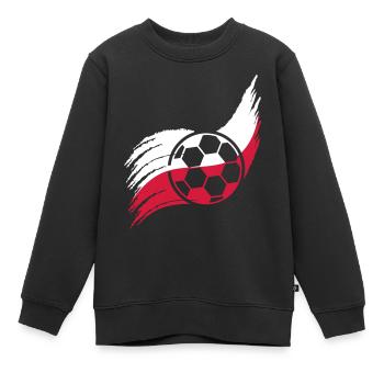 Pologne Pologne Texte Polonais Flag Football Fan - Sweat Premium enfant bio - noir - Devant - AI Model Kid Female (0cm)