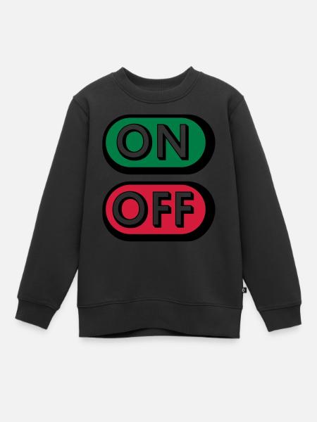 On Off Buttons - Sweat Premium enfant bio - noir