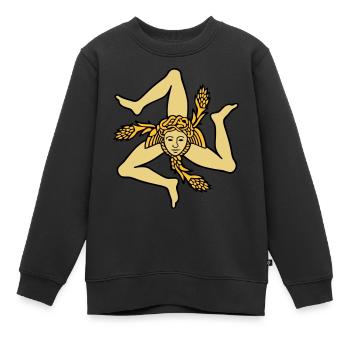 Sizilien Trinacria sizilianische Flagge Sicilia - Kinder Premium Organic Sweatshirt - Schwarz - Vorne - AI Model Kid Female (0cm)